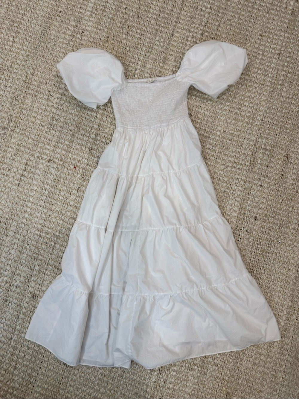 White Puff-Sleeve flowy white dress